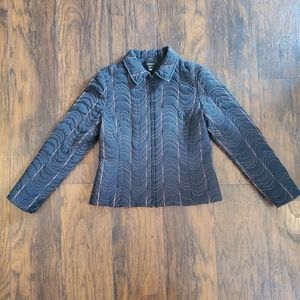 Loubon Women’s Long Sleeve Jacket Zip Up Blazer Jacket Coat Size 8 Black & Pink